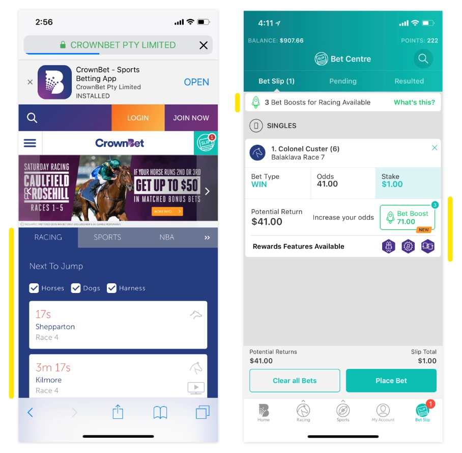 Improving the BetSlip and Reward Features supporting design 1